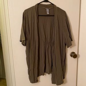 Catherines Olive Green Short Sleeve Cardigan